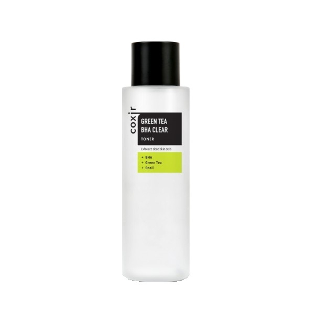 Тонер отшелушивающий с зеленым чаем и BHA-кислотами COXIR Green Tea BHA Clear Toner 150мл