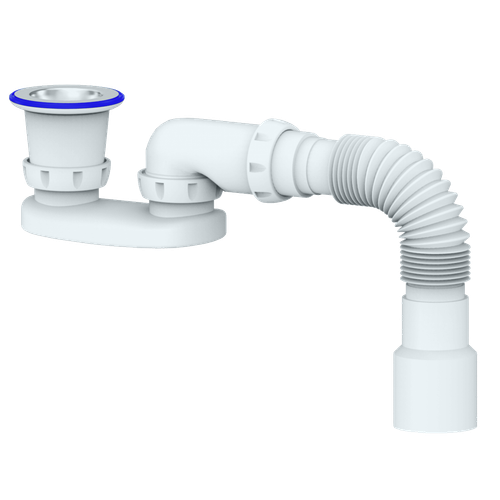 Сифон UNICORN для душ. поддона, прикруч. выпуск 1 1/2 (Ø40), гофра Ø40хØ40/50 400мм G22