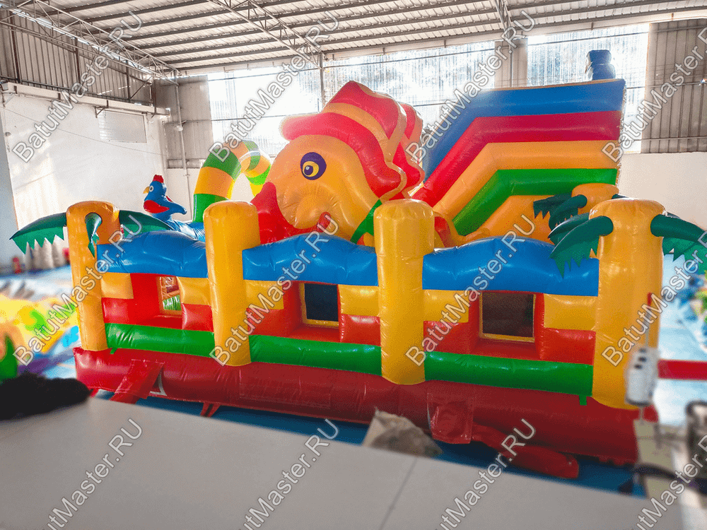 Батут "Мульти Сафари Утка"  7*6*4 м, с окнами по бокам