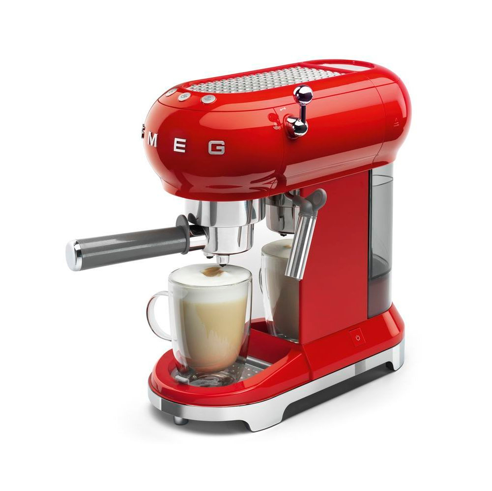 Кофемашина эспрессо Smeg Стиль 50-х годов красная Италия фото