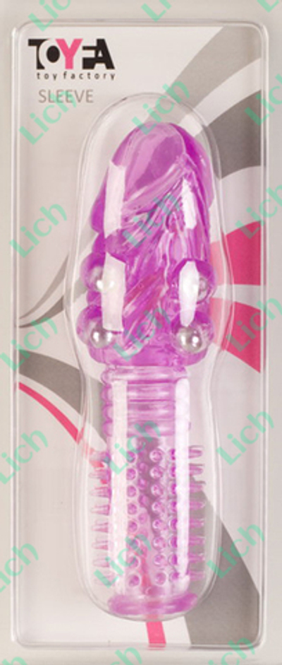 Стимулирующая фиолетовая насадка с шипами и шишечками