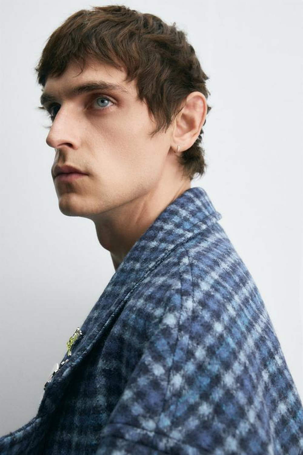 ZARA HARRY LAMBERT X DISNEY ПАЛЬТО OVERSIZE В КЛЕТКУ, СИНИЙ