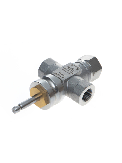 Клапан регулирующий VRB-3R с внутренней резьбой для применения с приводами AMV(E)-1000R, регулируемая среда – вода, PN = 25 бар, Тмакс. = 130 °С, материал корпуса – нержавеющая сталь, Ридан, Россия