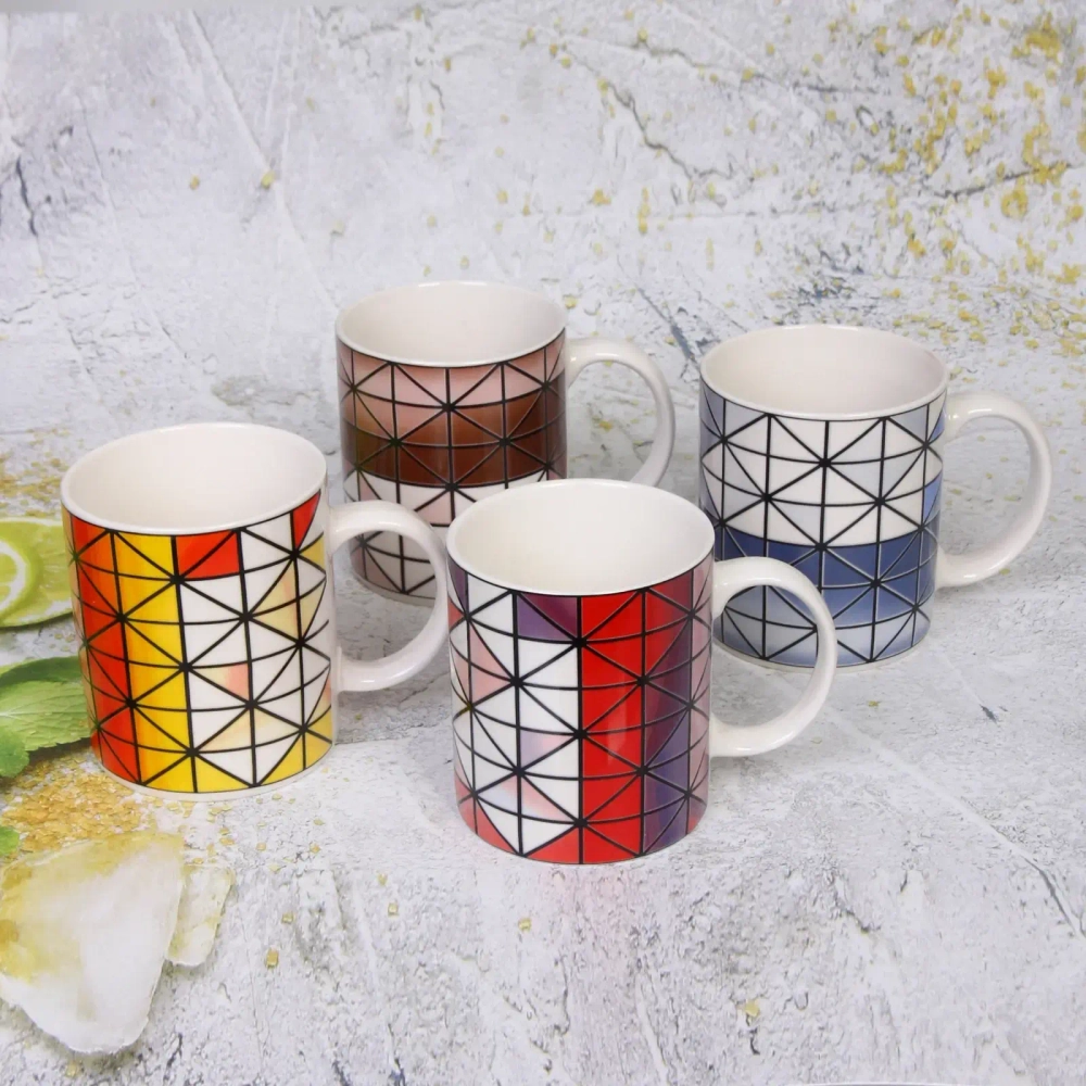 Кружка керамическая 350мл «Красочные треугольники»