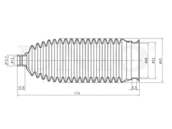 Пыльник рулевой рейки UNIO DUC-20005
