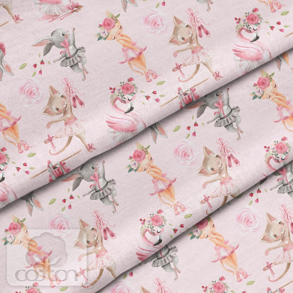 Отрез хлопка "Звериный балет"