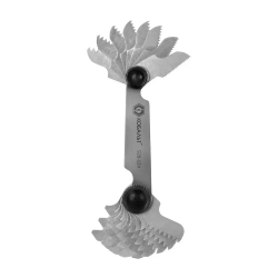 Набор шаблонов резьбовых КОБАЛЬТ дюймовых, диапазон измерений шага резьбы 4TPI - 28TPI, 17 шт