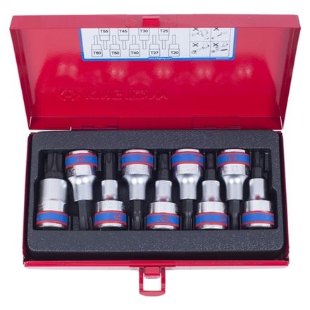 Цена на KING TONY (4109PR) Набор торцевых насадок 1/2", TORX, Т20-Т60, L = 60 мм, 9 предметов