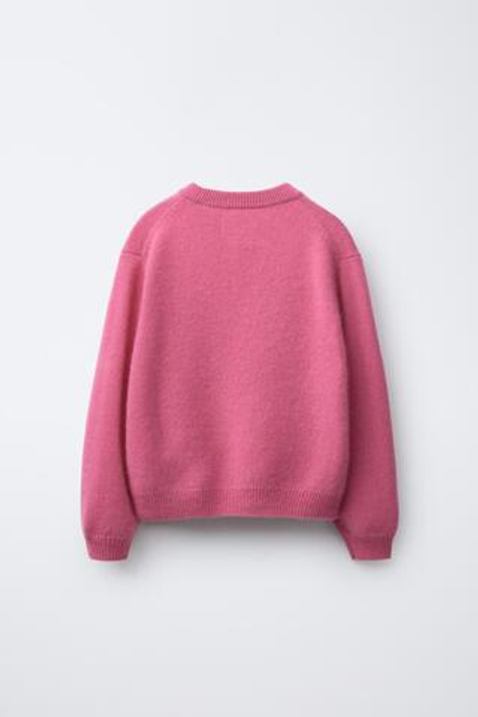ZARA ДЖЕМПЕР ИЗ 100% КАШЕМИРА, ЯРКО-РОЗОВЫЙ