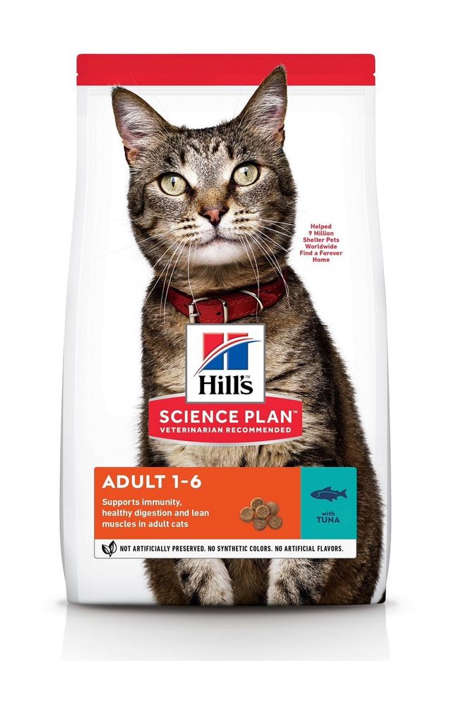 Сухой корм Hill&#39;s Science Plan для взрослых кошек для поддержания жизненной энергии и иммунитета, с тунцом 300 г