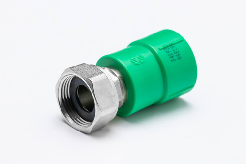 Муфта с накидной гайкой RIIFO Alba PP-R/латунь 25-1/2"НГ зелёная