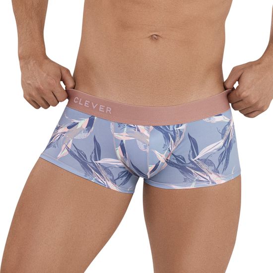 Мужские трусы хипсы голубые с принтом Clever Moda ARCANE LATIN BOXER 113412