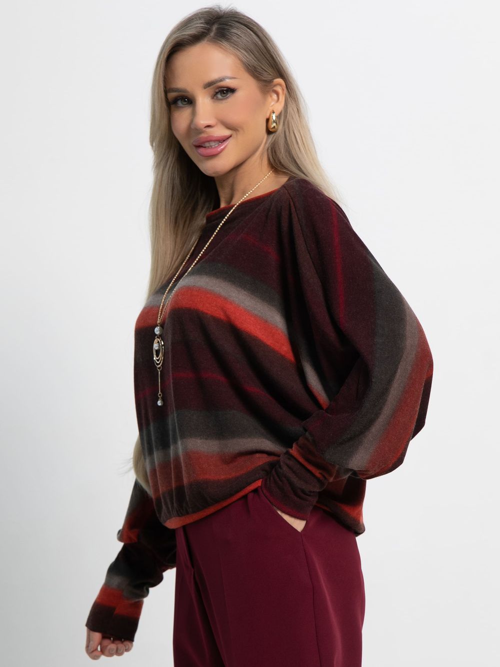 Блуза Муза (бордово-оранжевый) Б15184-5М LT Collection