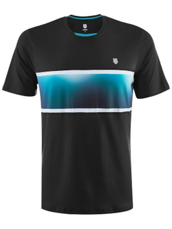 Мужская теннисная футболка K-Swiss Hypercourt Express Crew Tee 2 - limo blac/algiers blue