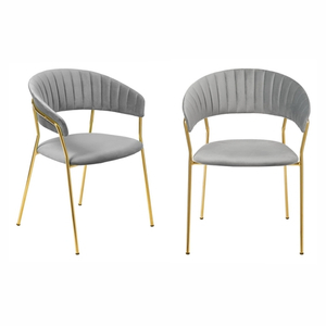 Комплект из 2-х стульев Turin серый, золотые ножки