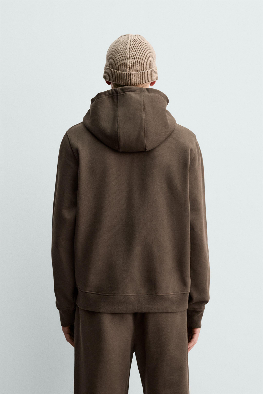 ZARA ТОЛСТОВКА НА МОЛНИИ С КАПЮШОНОМ HEAVYWEIGHT ORIGINS, ШОКОЛАДНЫЙ