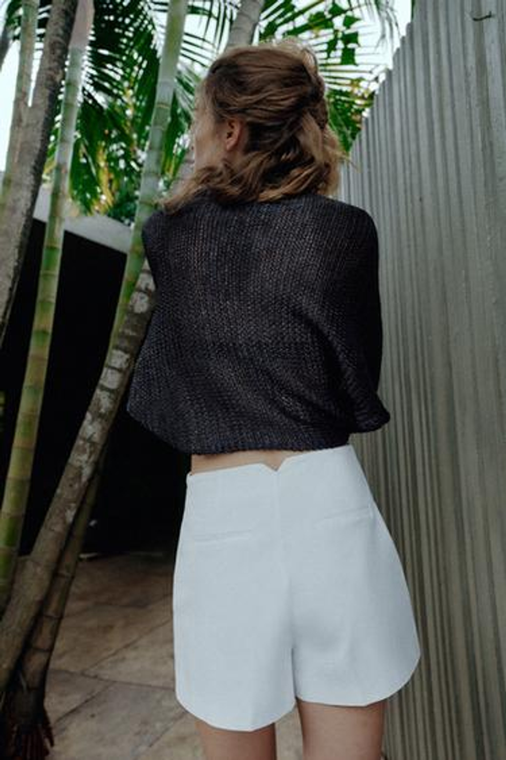 ZARA ШОРТЫ С ВЫСОКОЙ ПОСАДКОЙ, БЕЛЫЙ