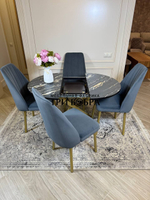 Круглый раздвижной стол "Лофт", луанда и стулья "Чикаго"