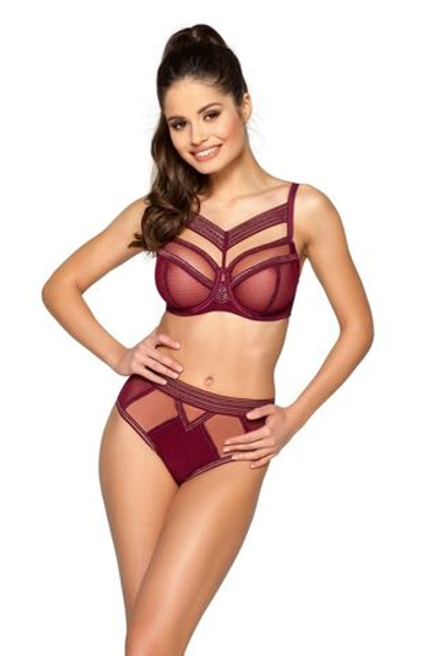 Трусики-бразилиана Lou Lou с люрексом (Размер: XXXL) (Цвет: бордовый)