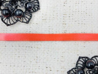 Лента атласная, ш. 0,5 см, оранжевый неон