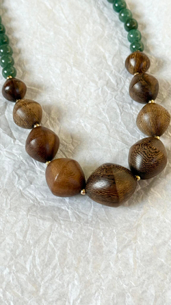 Колье Nature Bijoux, Aventurine, с авантюрином и деревом роблес, NB25.1-15-43442 (зеленый)