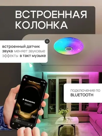 Люстра потолочная светодиодная с пультом 1001/500, люстра в зал 120Вт