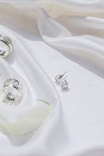 Серьги-пусеты с белым цирконом