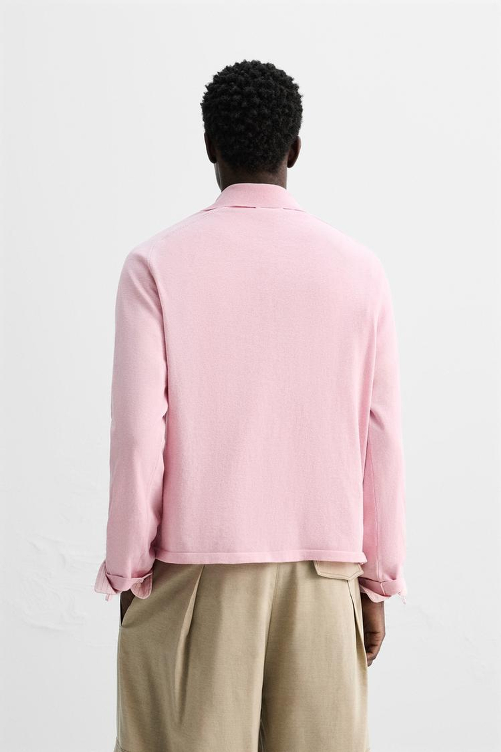 ZARA ЛЕГКОЕ ТРИКОТАЖНОЕ ПОЛО, РОЗОВЫЙ