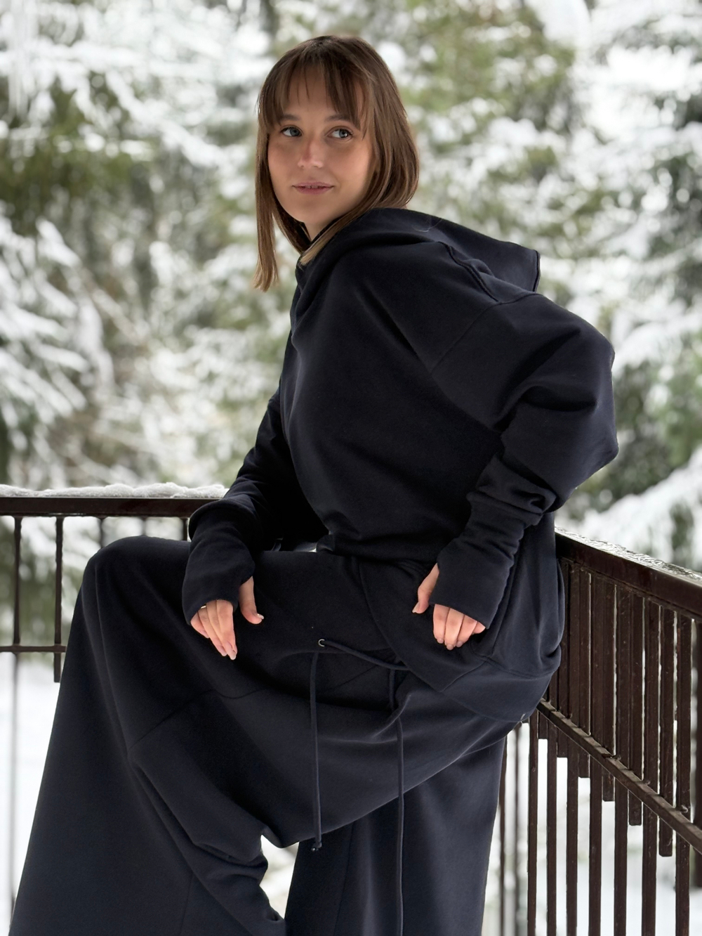 Палаццо со шнуровкой /петля /синий