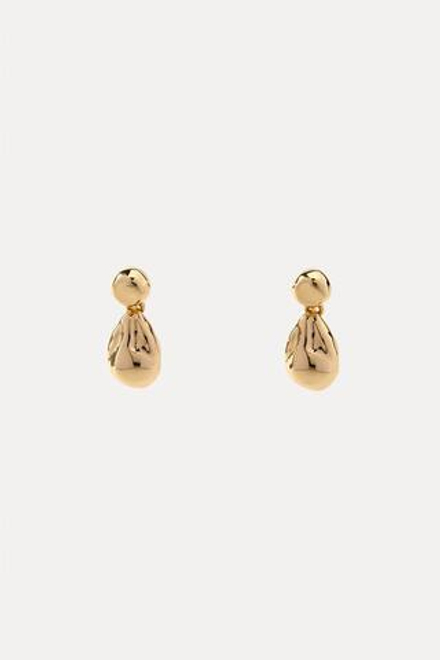 ZARA РЕЛЬЕФНЫЕ СЕРЬГИ С ДВУМЯ ШАРИКАМИ, ЗОЛОТИСТЫЙ