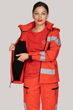 Куртка демисезонная женская Скорая помощь MedicLine SOFTSHELL красная