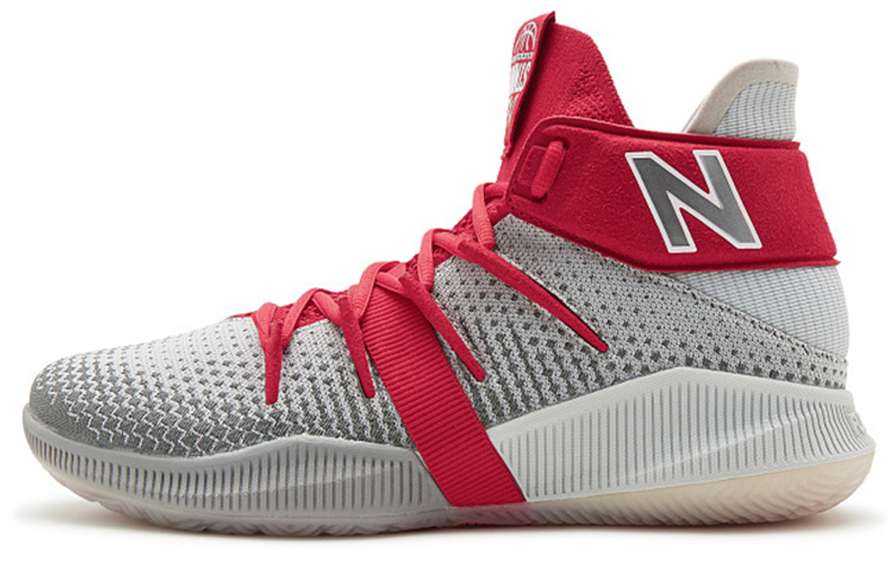 New Balance NB11S Leonard mesh shock absorption, non-slip, wear-resistant mid-top retro basketball shoes men's gray-red