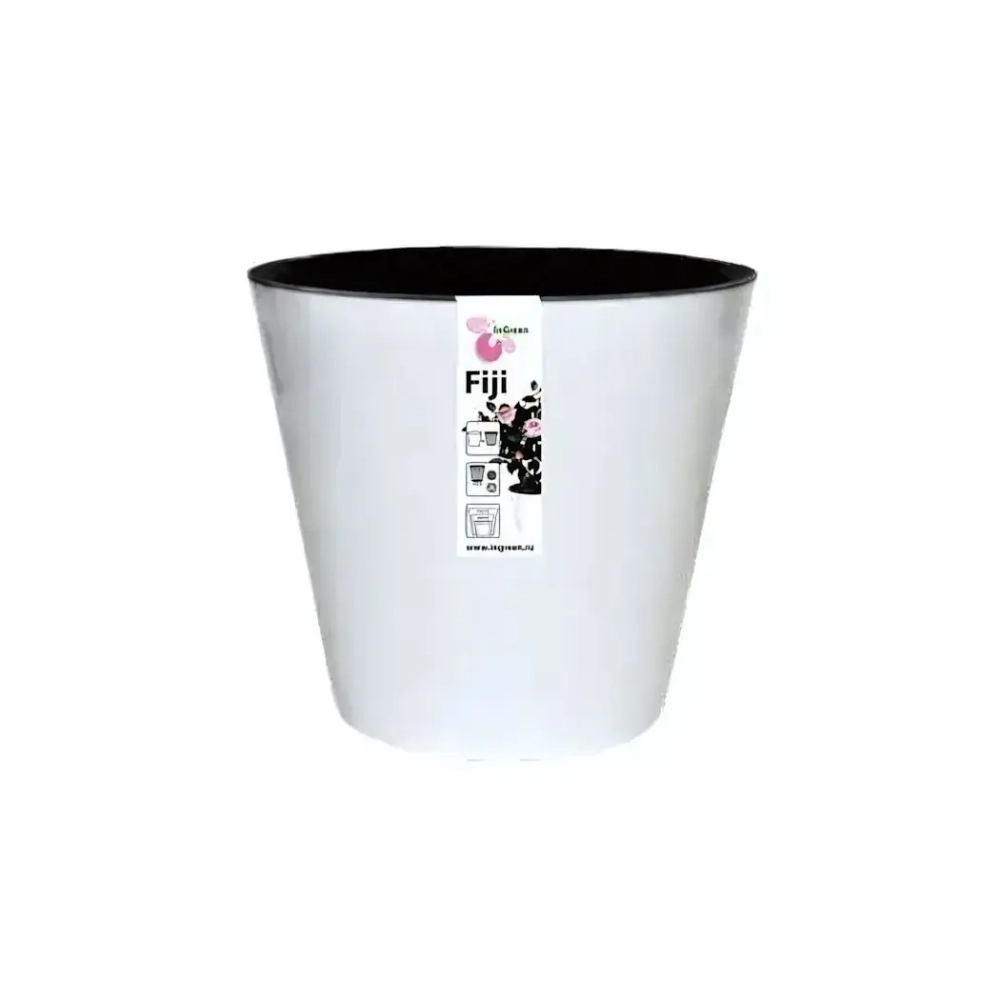 Горшок для цветов InGreen London D160 мм, 1,6 л, с дренажной вставкой, белый