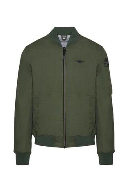 Бомбер муж. AERONAUTICA 2053 хаки надписи спина