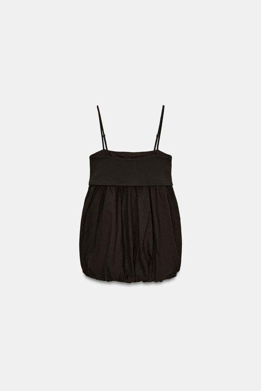 ZARA КОМБИНИРОВАННЫЙ ТОП ОБЪЕМНОГО КРОЯ, КОРИЧНЕВЫЙ