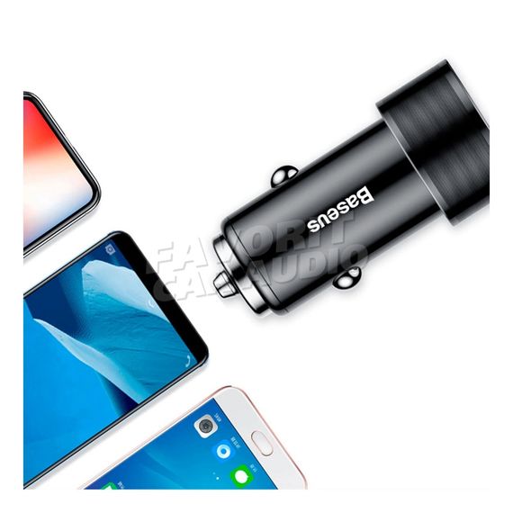 АЗУ 2USB Baseus BSC-C15N Small Screw 3400mA металл чёрный