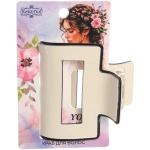 Заколка - краб для волос «AKS-EMPIRE», цвет белый, 5*4,5см