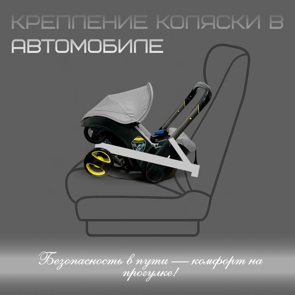 Коляска-автолюлька Bubago Mirco серый