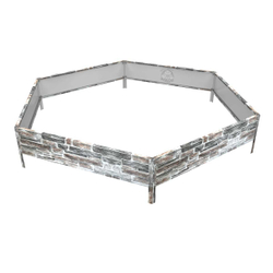 Клумба многоугольная оцинкованная с ножками 1 ярус Камень песчаник