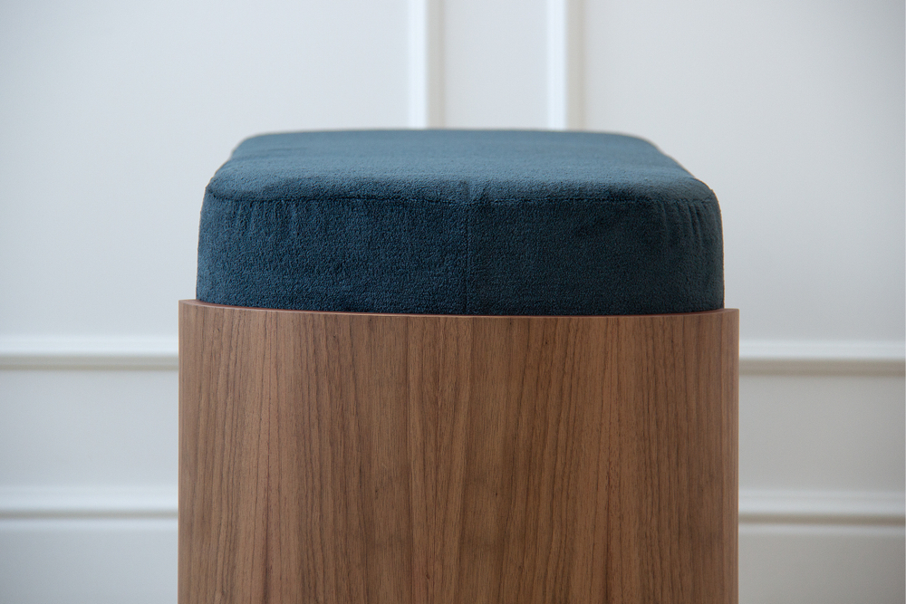 Банкетка Lagom 100 см (синий, орех)