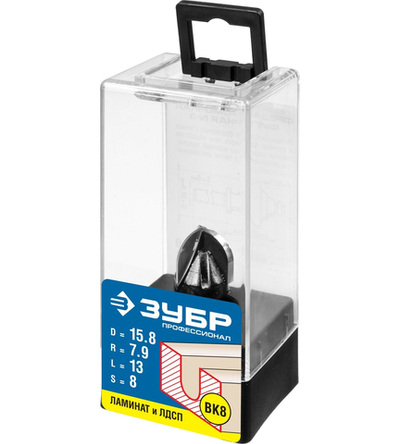 ЗУБР 15.8 x 13 мм, радиус 7.9 мм, фреза пазовая галтельная, Профессионал (28782-15.8-13)