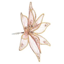 GAEM Цветок искусственный "Пуансеттия" (на клипсе), L23 W23 H12 см