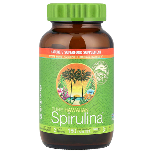 Nutrex Hawaii, Pure Hawaiian Spirulina®, мята колосистая, 1000 мг, 180 таблеток