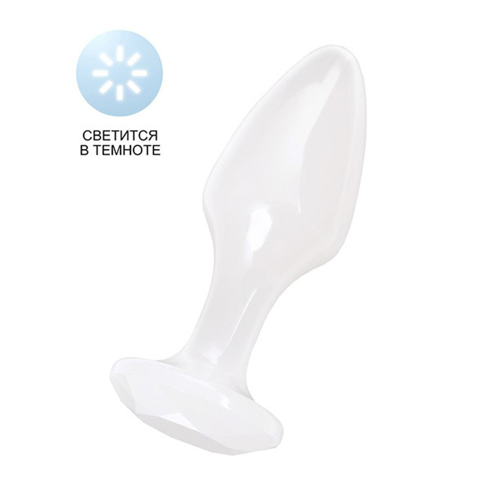 Белая акриловая анальная втулка 8см ToyFa Basic 881305-10