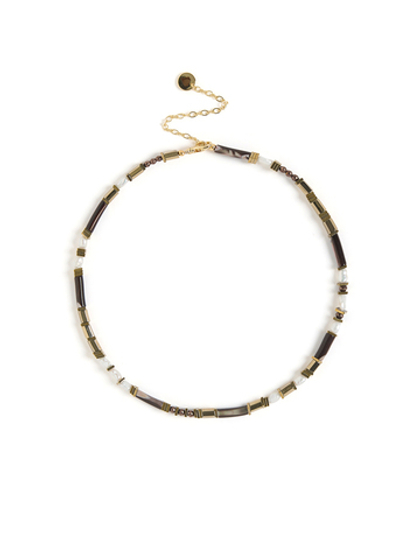 Чокер "Hematite tube pearl" Gold