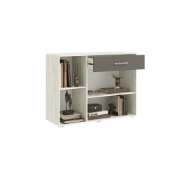 Комод Фиеста (1200), Графит, Дуб Крафт белый