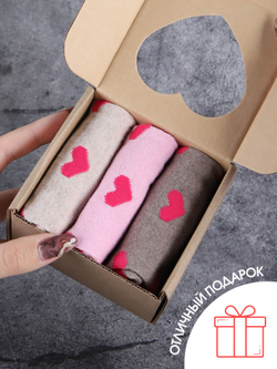 Носки с принтом сердечками гольфы