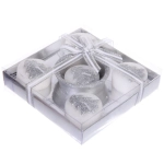 Свечи новогодние «Ель» 11.5*11.5*3 см (набор 5шт), Серебро