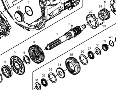 Вал КПП первичный на МАН ТГА 81322050272 б.у.