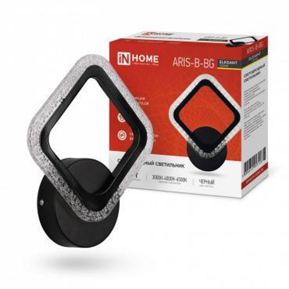 Светильник светодиодный ELEGANT ARIS-B-BG 15Вт 3000-6500К 1050лм 230В STEP COLOR черн. IN HOME 4690612043128 Светильник светодиодный ELEGANT ARIS-B-BG 15Вт 3000-6500К 1050лм 230В STEP COLOR черн. IN HOME 4690612043128